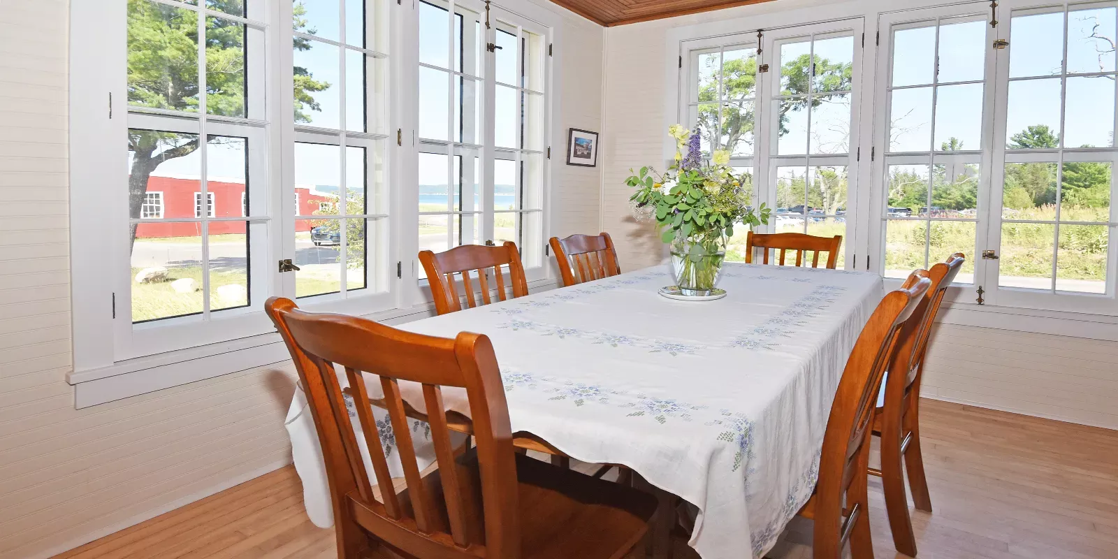 dining on enclosed porch