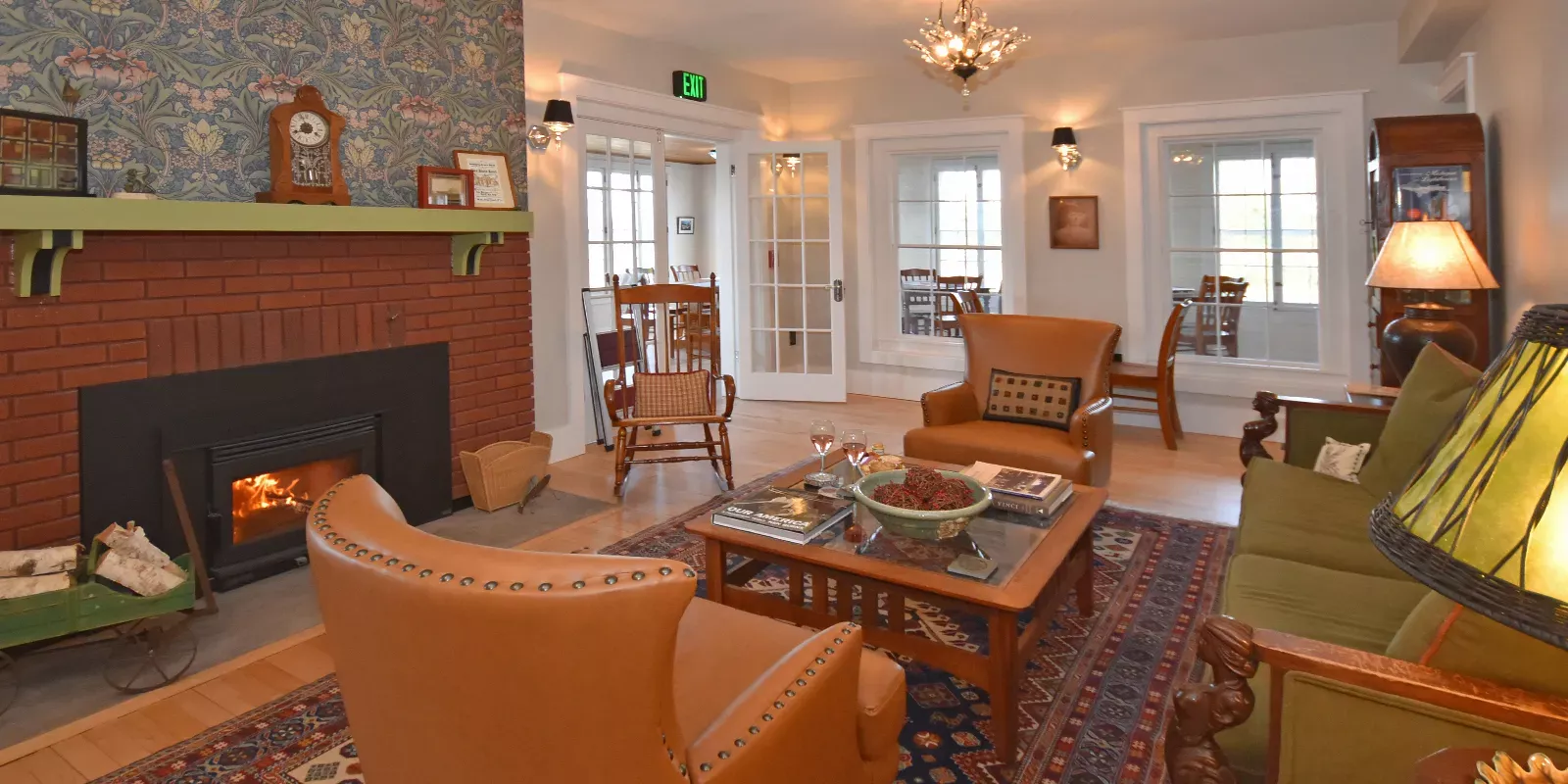 parlor with fireplace