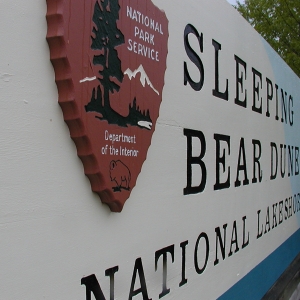 Sleeping Bear Dunes VNational Lakeshore sign