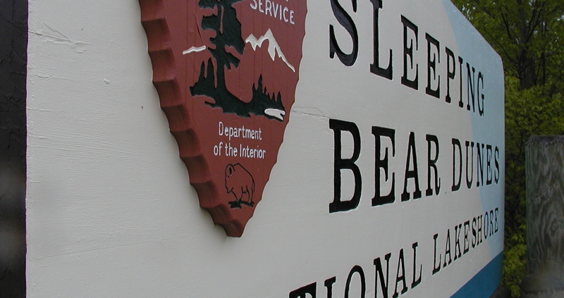 Sleeping Bear Dunes VNational Lakeshore sign